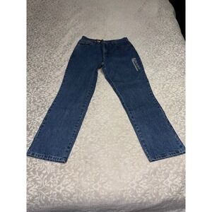 Lee Relaxed Fit Straight Leg Jeans Womens 10 Medium Blue 100% Cotton (F36)